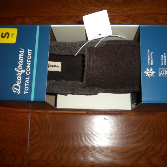 Dearfoams Men's Size Small 7/8 Total Comfort Coffee Memory Foam Slippers NWT - Picture 3 of 4